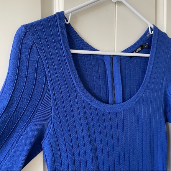 Nic+Zoe Ultra Marine Blue Knit Scoop Neck Fit and Flare Midi Dress Size Small - Picture 7 of 14